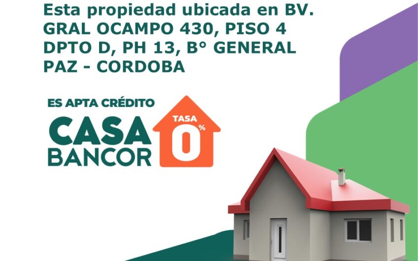 VENDO DPTO 1 DORM C/ ESCRITORIO Bº GRAL PAZ. EXTERNO C/ BALCÓN