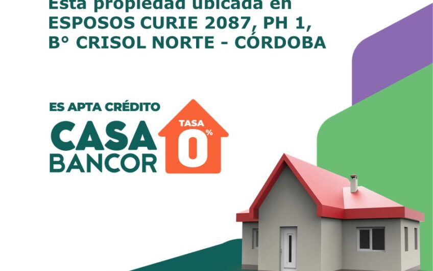 Vendo PH 2 Dorm. Frente B° Crisol Norte. Appto Crédito!